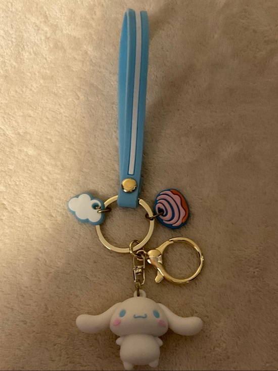 My MELODY Other - Blue Silicone Wristlet Keychain with White Character Charm